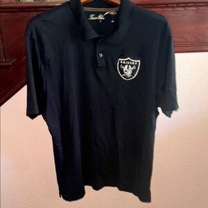 Tasso Elba 100% Cotton Fanatics Men's Size XL Black Polo Shirt with Raiders Logo